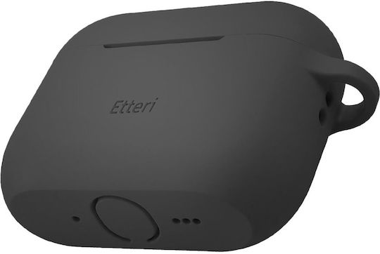 Etteri Калъф Силиконов С Кука В Черен Цвят За Apple AirPods Pro 3