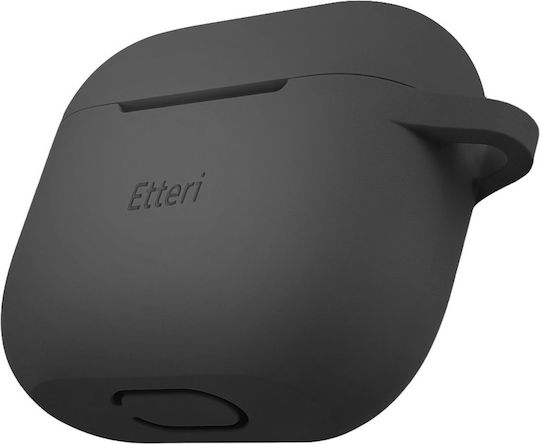 Etteri Калъф Силиконов С Кука В Черен Цвят За Apple AirPods 3