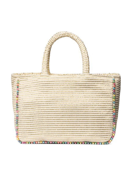 Fabric Women's Tote Handbag Gold