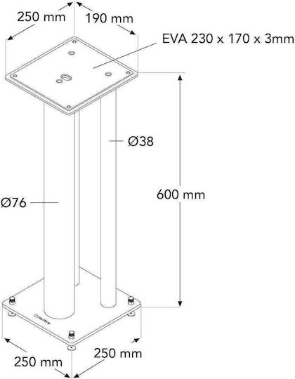 NorStone Βάσεις Ηχείων Δαπέδου Stylum Max (Ζεύγος) σε Λευκό Χρώμα