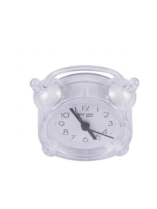 Avizar Analog Quartz Desk Alarm Clock Bedroom Twin Bell White