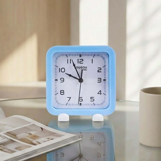 Avizar Analog Quartz Silent Desk Clock Minimalist Design Light Blue
