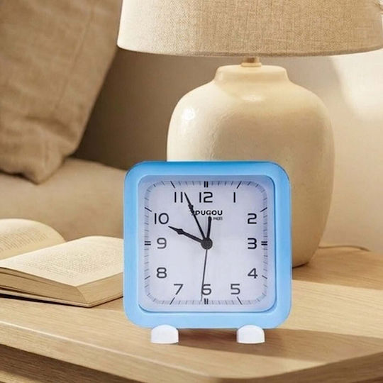Avizar Analog Quartz Silent Desk Clock Minimalist Design Light Blue