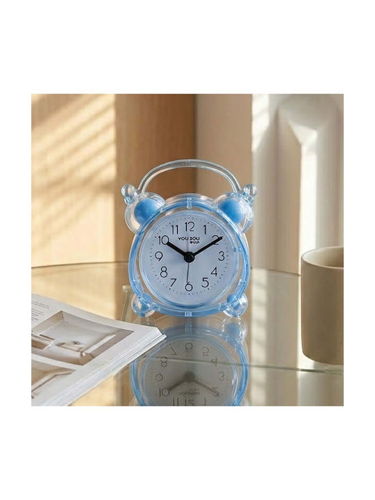 Avizar Analog Quartz Desk Alarm Clock Bedroom Twin Bell Blue