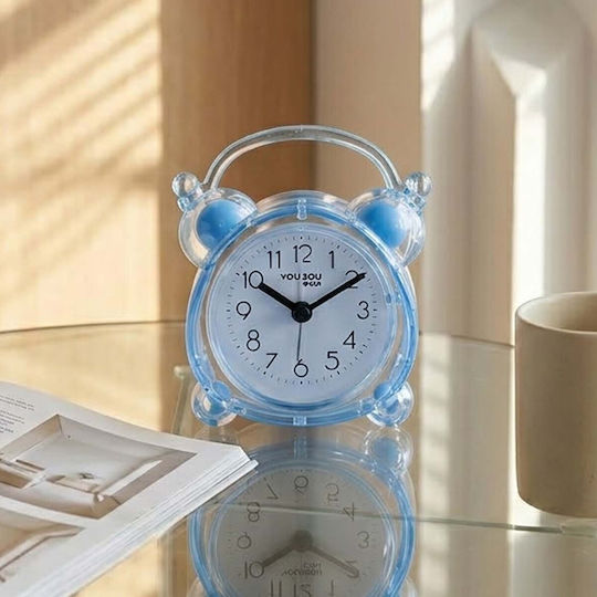 Avizar Analog Quartz Desk Alarm Clock Bedroom Twin Bell Blue