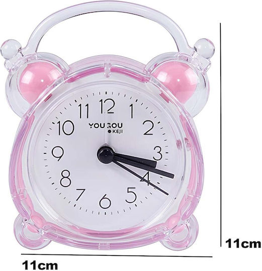 Avizar Analoge Quarz Tischuhr Schlafzimmer Doppelglocke Hell Rosa