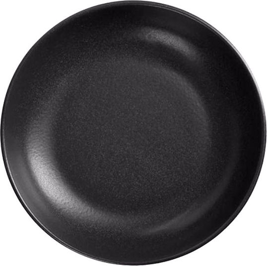 Porland Πιάτο Βαθύ από Πορσελάνη Μαύρο 22cm