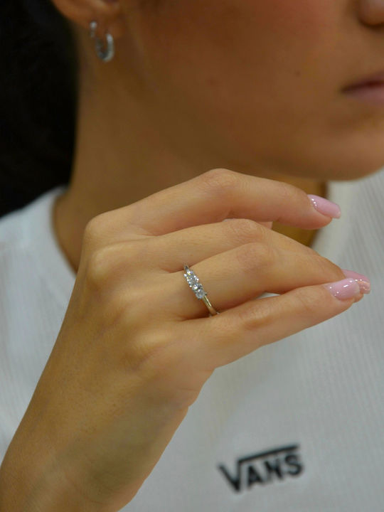 Mentzos Women's Ring with Diamond from 18K White Gold