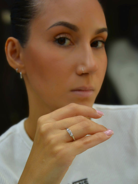 Mentzos Women's Ring with Diamond from 18K White Gold