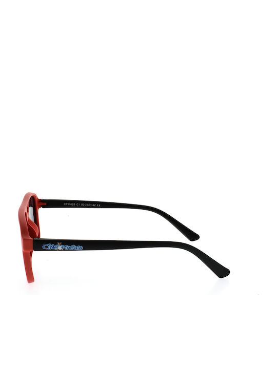 King Pinguin Ochelari De Soare Pentru Copii Pătrați Cu Lentile Polarized Roșii