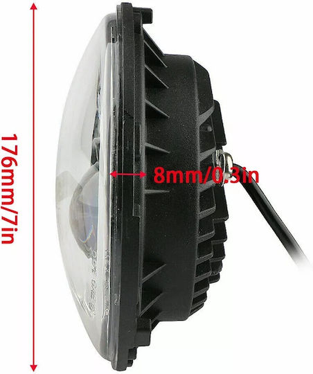 Универсален LED фар 7 инча 18см 9v 32v къси и дълги светлини дневни светлини DRL бял жълт 6500lm за трактори камиони мотоциклети