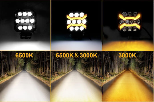 Slim Квадратς Фарове за кола LED Mitsubishi Вземане 10 - 30V 17W 11см с Бял осветление 1бр