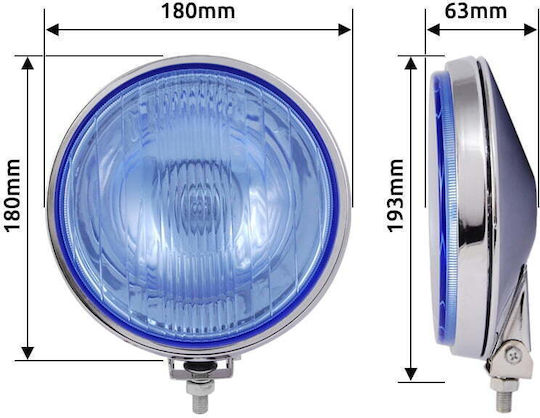 Autoline Rotundς Faruri Auto Universal 12V 55W 6.3cm cu Galben Iluminare 1buc