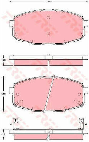 Set Plăcuțe De Frână Auto Partea Din Față Kia Carens Ii Cerato Ii 1.6-2.0d 07.02 Înălțime 58mm Lățime 130mm Grosime 16.8mm