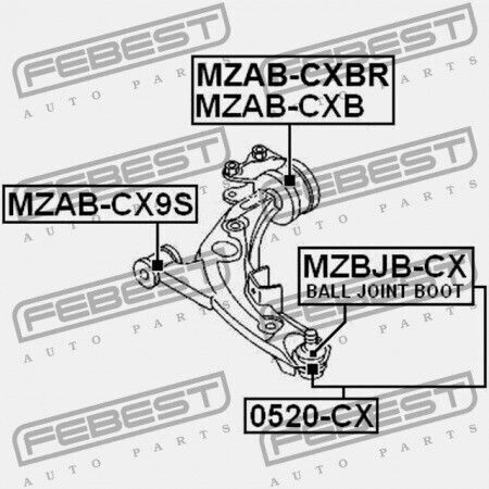 Febest Vorderachse Kontrolle Arm Ring Mazda CX-9 Tb 2007-2012 Eu Td11-34-300b