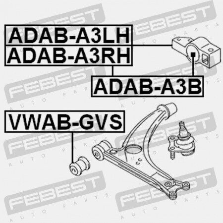 Предно Кузинето На Задния Лост За Управление Audi A3 S3 Sportb Lim Qu 2004-2013 Rdw 1k0199231n