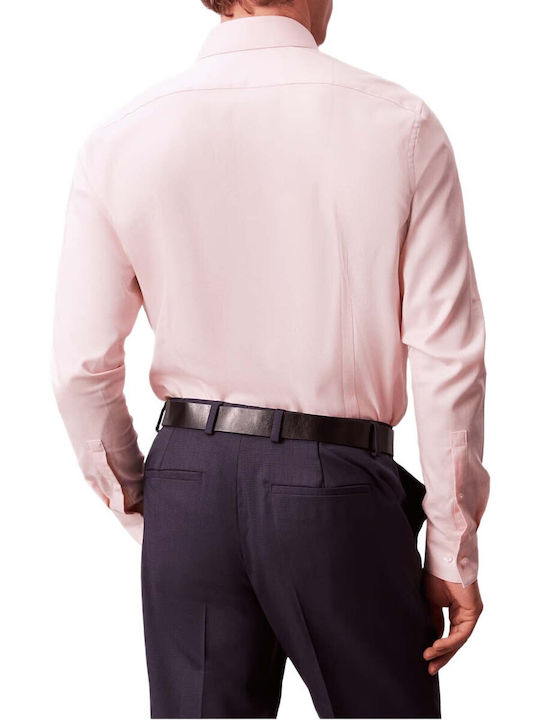 Calvin Klein Langärmeliges Herrenhemd in Enge Passform Rosa