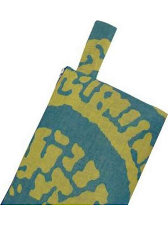 Beach Toiletry Bag Aelia Anna Greek Mosaic Waterproof Interior Fabric Petrol Yellow