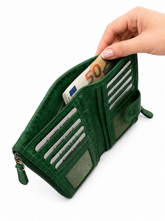 Leder Damenbrieftasche Grün