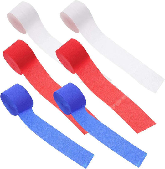 Dekoratives Crepe-Papier In Rollen Streamers 3 Farben 6 Rollen 4,5cm x 25m