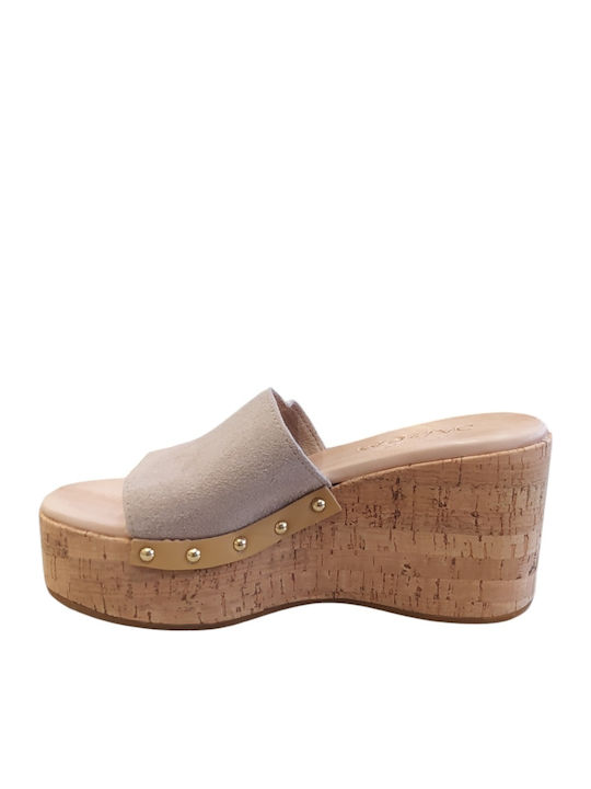 Platforme Dama Tip Slip On Bej
