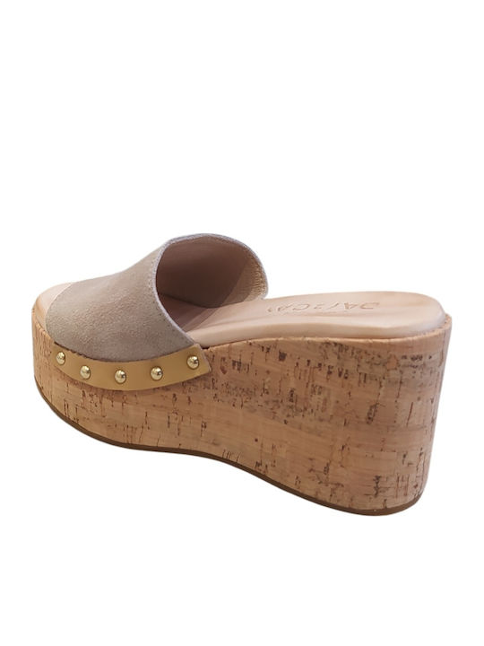 Platforme Dama Tip Slip On Bej