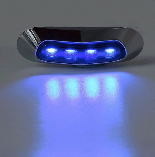 LED Όγκου με 4 SMD και Πλαίσιο Chrome 24V - Μπλε MAR550