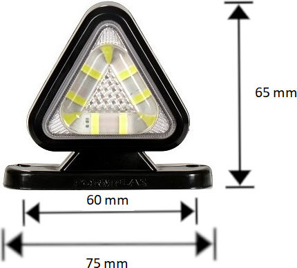 Set de claxoane volum LED triunghi 12v 24v Ip67 roșu alb 6.5cm