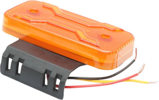 Led Φωτιστικό Σήμανσης Neon Εφέ 2 Λειτουργίες Βάση 12v 24v Πορτοκαλί 30led 110mm X 52mm X 16mm