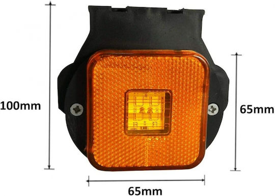 Truck Volume Lights 1pcs LED Side Marker Light with Base 24V - Orange MAR695