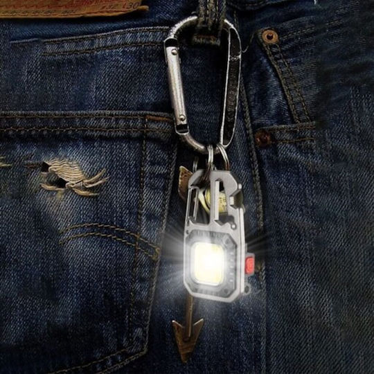 Andowl Rechargeable Keychain Flashlight LED with Maximum Brightness 600lm Black