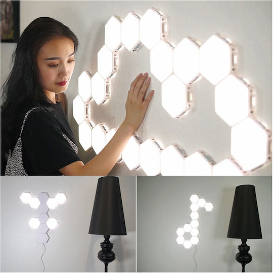 Φωτιστικό LED Ψυχρό Λευκό Hexagon 6τμχ