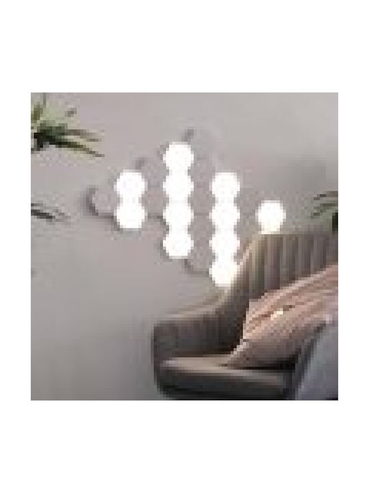 Διακοσμητικό Φωτιστικό LED Ψυχρό Λευκό 6500K Hexagon 6τμχ