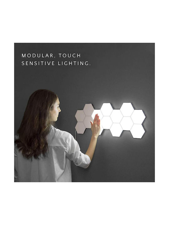 Διακοσμητικό Φωτιστικό LED Ψυχρό Λευκό 6500K Hexagon 6τμχ
