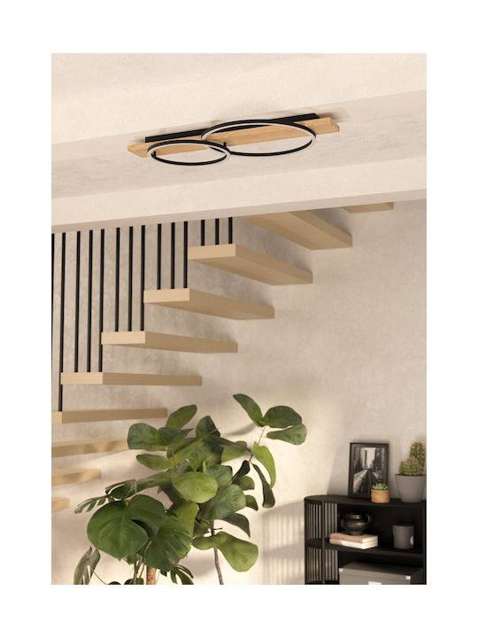 Eglo Boyal Ceiling Mount Light 78cm Beige with Integrated LED