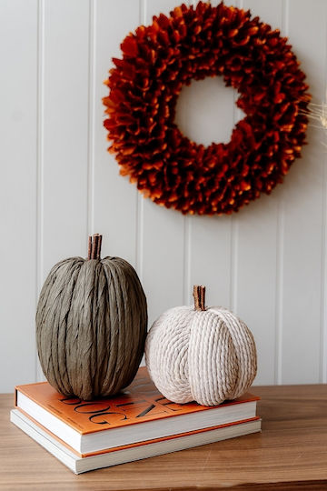 Διακοσμητική Κολοκύθα Σκούρη Πράσινη Large Dark Green Paper Pumpkin