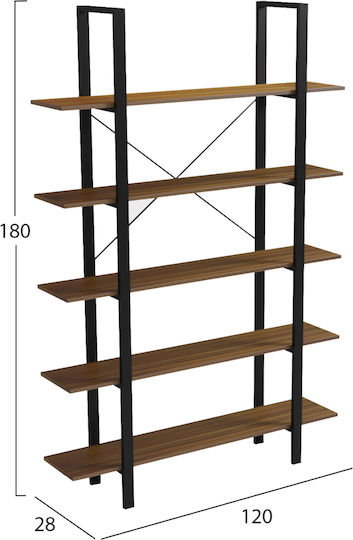 Βιβλιοθήκη Καφέ 120x28x180εκ. Βιβλιοθήκη Καφέ 120x28x180εκ.