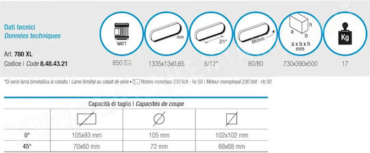 Femi Σιδηροπρίονο Ταινίας 780XL με Ισχύ 850 Watt