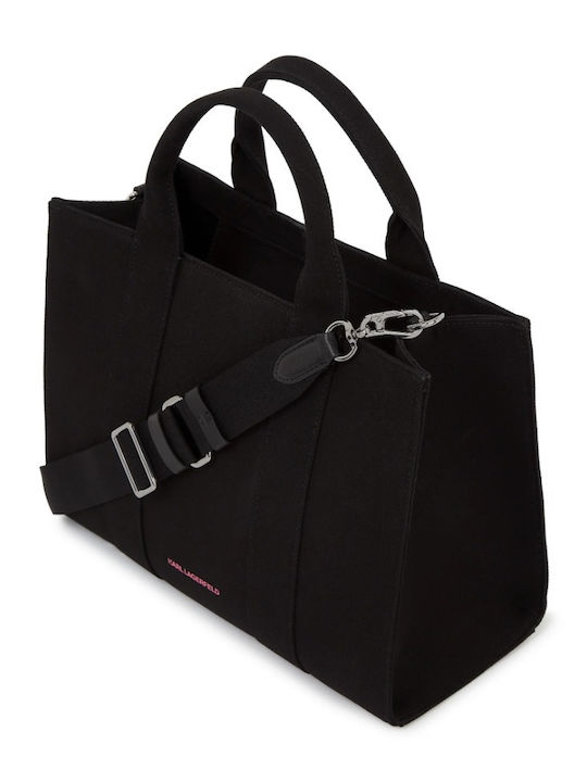 Square Fabric Women's Handbag Black