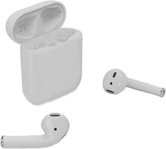 XO Q2 Earbud Bluetooth Handsfree Ακουστικά με Θήκη Φόρτισης Λευκά