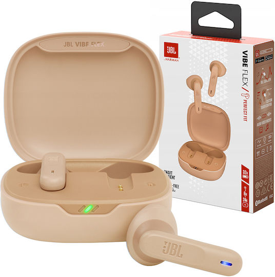 JBL Vibe Flex In-ear Bluetooth Handsfree Earphones with Charging Case Beige