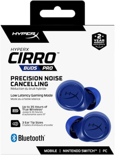 HyperX Cirro In-ear Bluetooth Handsfree Căști cu Rezistență la Transpirație și Carcasă de Încărcare Albastru