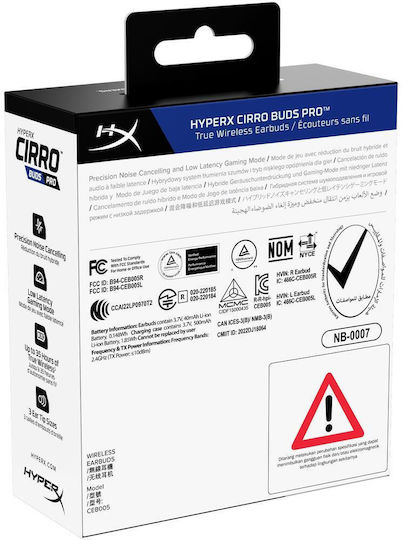 HyperX Cirro In-ear Bluetooth Handsfree Căști cu Rezistență la Transpirație și Carcasă de Încărcare Albastru