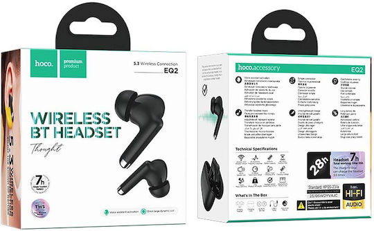 Hoco EQ2 In-ear Bluetooth Handsfree Căști cu Carcasă de Încărcare Negru