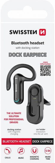 Swissten Dock Earpiece In-ear Bluetooth Handsfree Earphones with Charging Case Black