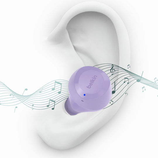 Belkin Soundform Bolt Earbud Bluetooth Handsfree Earphones with Sweat Resistance and Charging Case Lavender