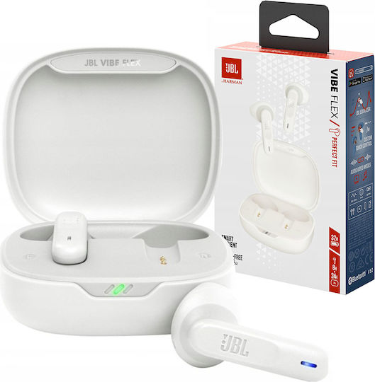 JBL Vibe Flex In-ear Bluetooth Handsfree Earphones with Charging Case White