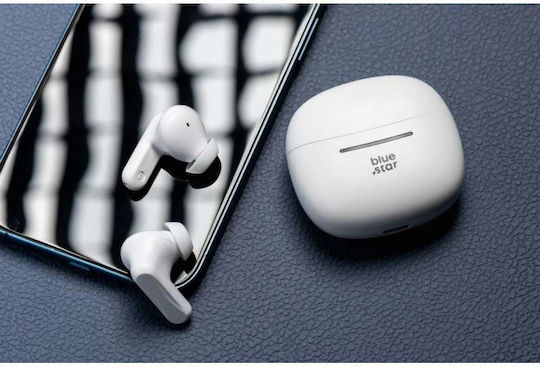 Blue Star BK44 In-Ear Bluetooth-Freisprecheinrichtung Kopfhörer mit Ladeetui Weiß