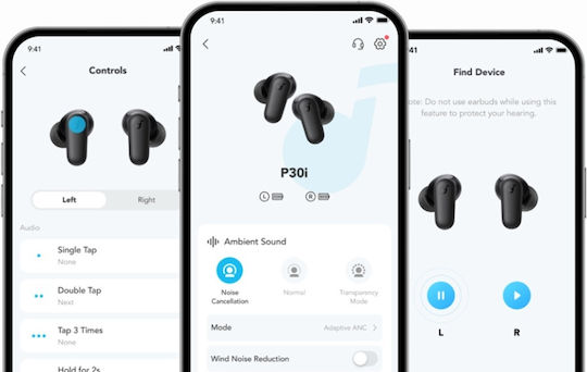 Soundcore by Anker P30i In ear Bluetooth хендсфри Слушалки с Устойчивост на Пот и Кутийка за Зареждане Розов