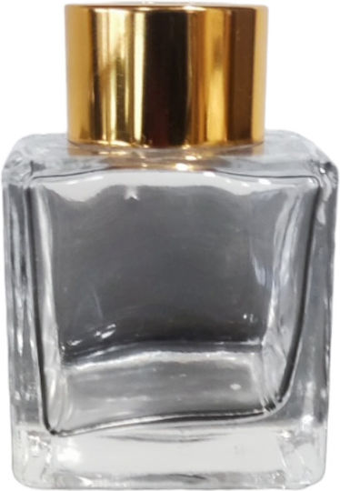 Glasfläschchen Für Raumduft Quadratisch Goldene Verschluss 50ml